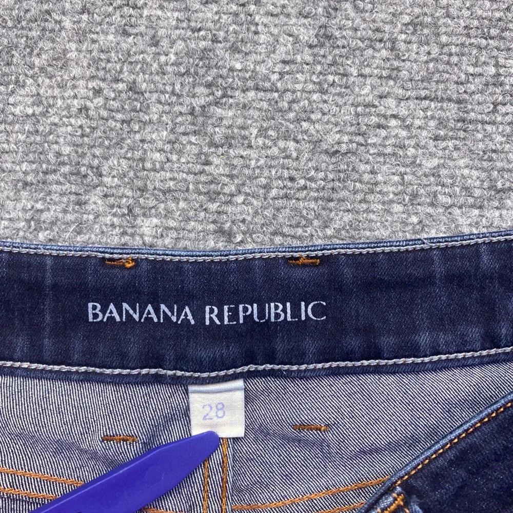 Banana Republic Curvy Boot Jeans Dark Wash Blue Denim Size 28 Western Grunge